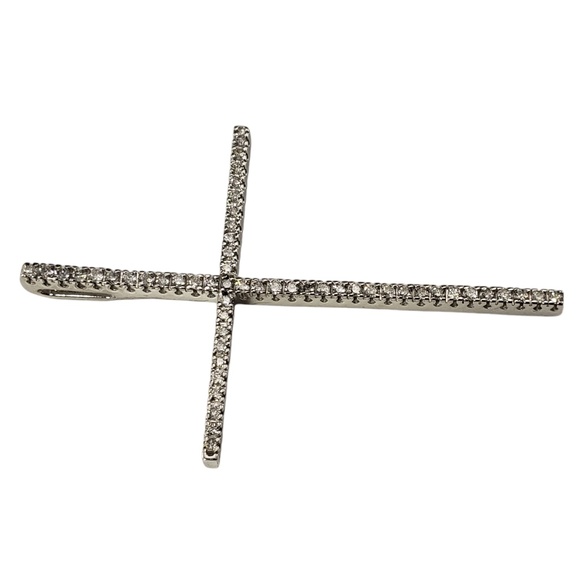 14 Karat White Gold Diamond Cross Pendant #18982 - Picture 2 of 7
